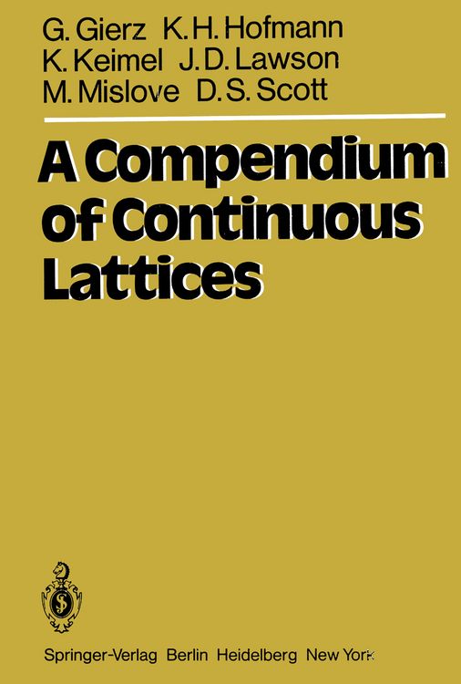 Produktbild: A Compendium of Continuous Lattices