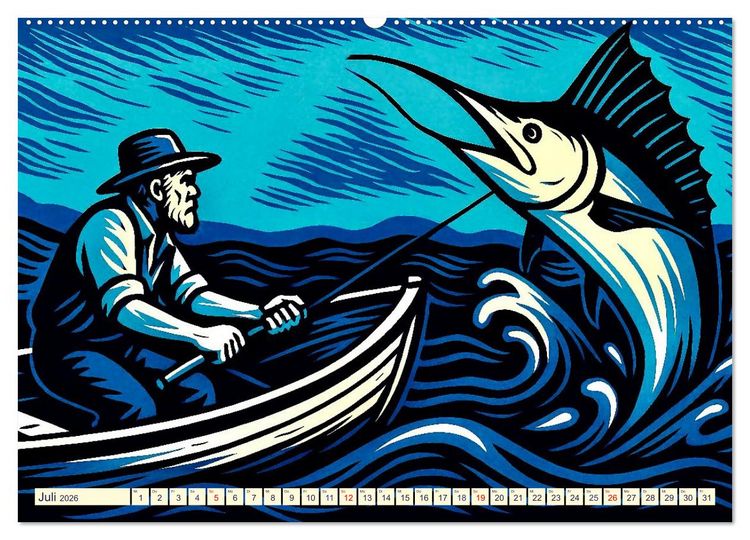 Produktbild: Das Meer in der Weltliteratur (hochwertiger Premium Wandkalender 2026 DIN A2 quer), Kunstdruck in Hochglanz