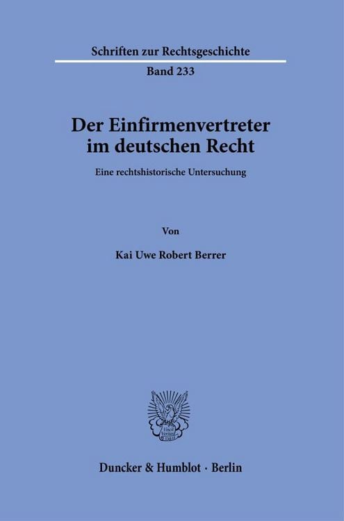 Produktbild: Der Einfirmenvertreter im deutschen Recht