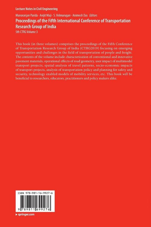 Produktbild: Proceedings of the Fifth International Conference of Transportation Research Group of India
