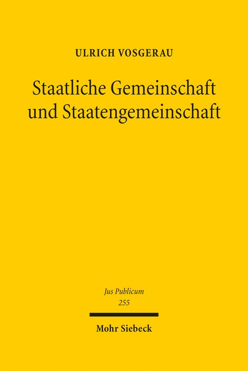 Produktbild: Staatliche Gemeinschaft und Staatengemeinschaft