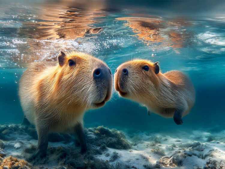 Produktbild: CALVENDO Puzzle Unter Wasser ist es auch ganz sch&ouml;n | 1000 Teile Lege-Gr&ouml;&szlig;e 64x48cm Foto-Puzzle f&uuml;r gl&uuml;ckliche Stunden