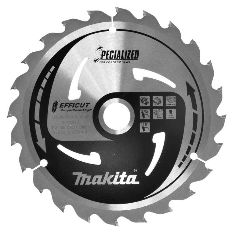 Produktbild: Makita E-12217 Kreiss&auml;geblatt 165 x 20 x 1.5mm Z&auml;hneanzahl: 24 1St.
