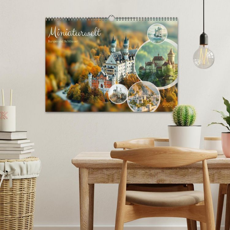 Produktbild: Miniaturwelt Burgen und Schl&ouml;sser (Wandkalender 2026 DIN A3 quer), CALVENDO Monatskalender