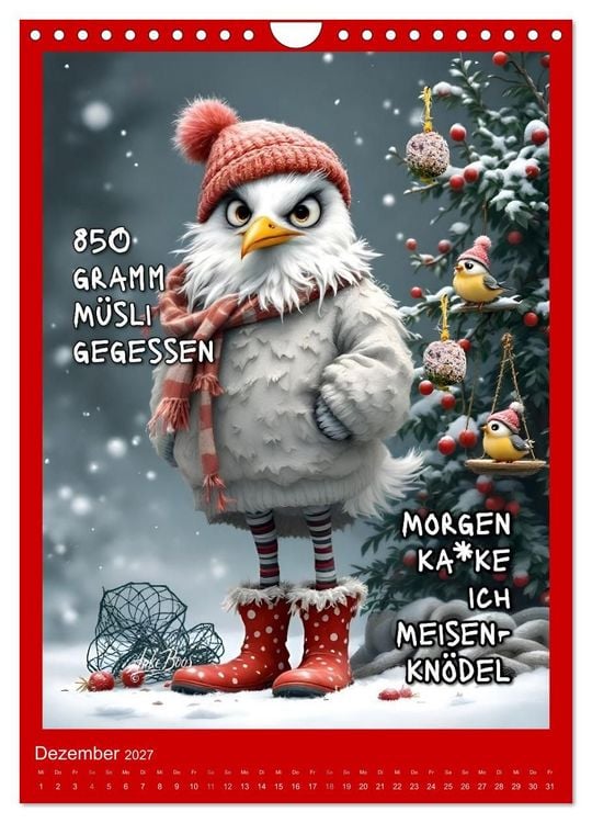Produktbild: B&ouml;se M&ouml;wen - Kackkalender f&uuml;rs Klo (Wandkalender 2027 DIN A4 hoch), CALVENDO Monatskalender