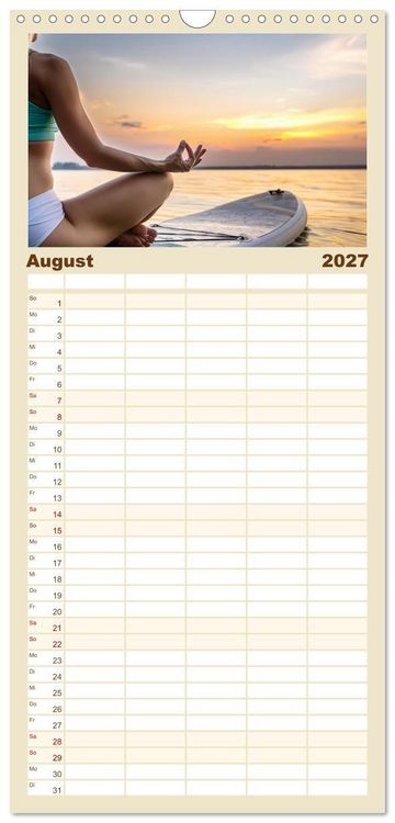 Produktbild: Familienplaner 2027 - Im Fluss der Zeit &ndash; SUP-Momente zum Durchatmen mit 5 Spalten (Wandkalender, 21 x 45 cm) CALVENDO