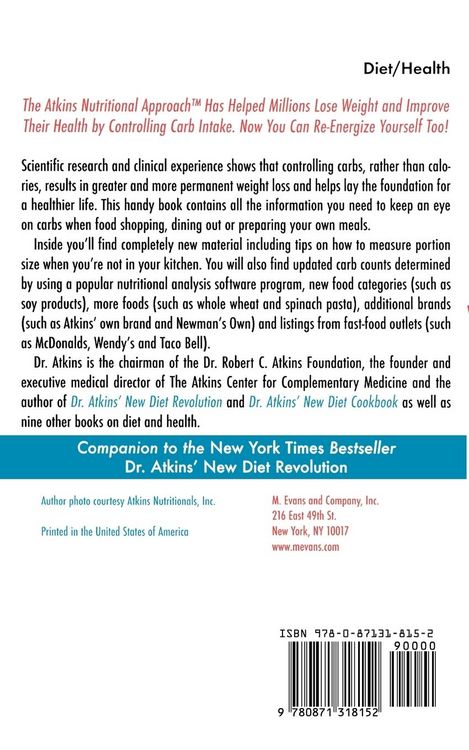Produktbild: Dr. Atkins' New Carbohydrate Gram Counter