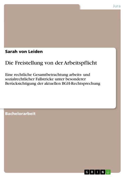 Produktbild: Die Freistellung von der Arbeitspflicht