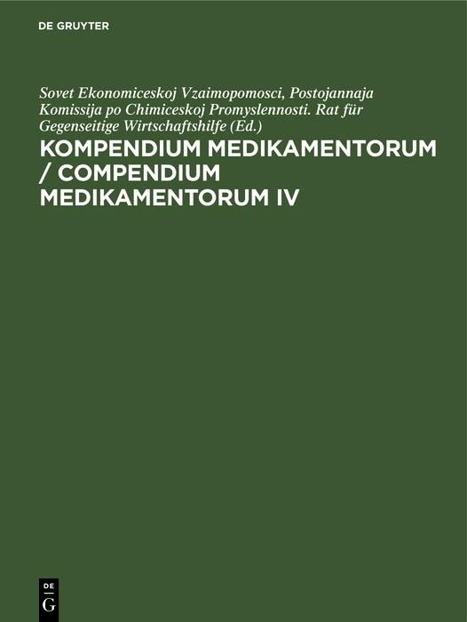 Produktbild: Kompendium medikamentorum / Compendium medikamentorum. IV.