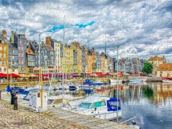 Produktbild: CALVENDO Puzzle Honfleur | 1000 Teile Lege-Gr&ouml;&szlig;e 64x48cm Foto-Puzzle f&uuml;r gl&uuml;ckliche Stunden