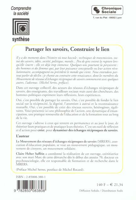 Produktbild: Partager les savoirs. Construire le lien
