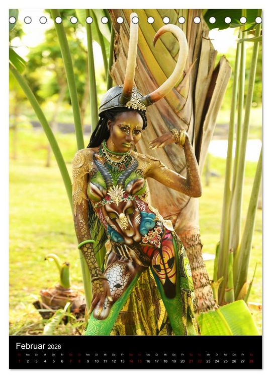 Produktbild: Equatorial Guinea Bodypainting Festival "Origins" (Tischkalender 2026 DIN A5 hoch), CALVENDO Monatskalender