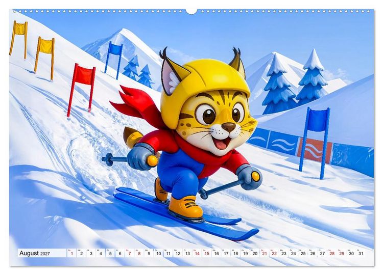Produktbild: Tierischer Wintersport - Lustige Tiere im Schnee (Wandkalender 2027 DIN A2 quer), CALVENDO Monatskalender