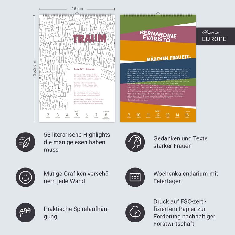 Produktbild: 53 Frauen, die du gelesen haben musst Wochen-Kulturkalender 2026