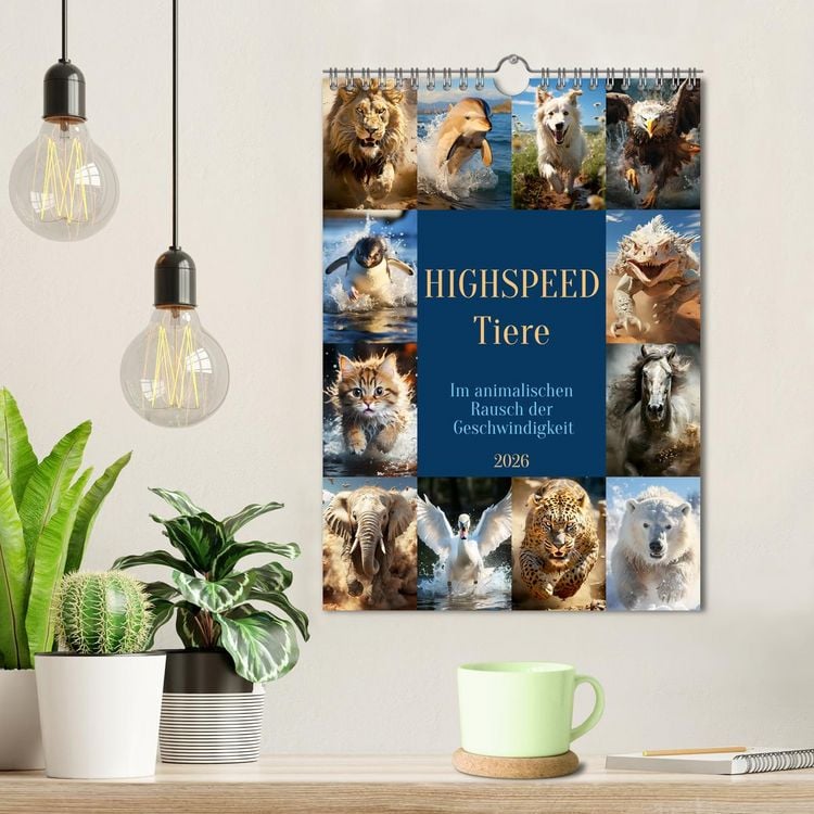 Produktbild: Highspeed Tiere (Wandkalender 2026 DIN A4 hoch), CALVENDO Monatskalender