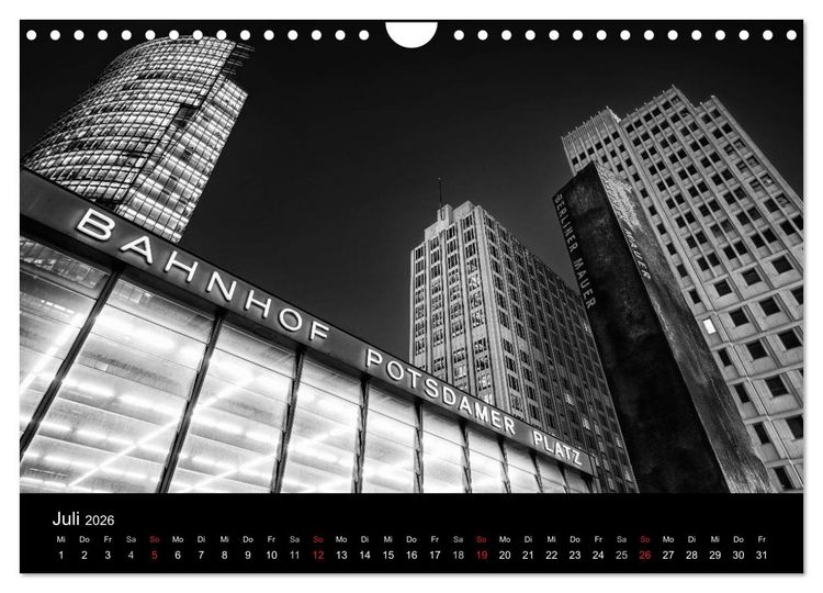 Produktbild: Berlin Monochrome (Wandkalender 2026 DIN A4 quer), CALVENDO Monatskalender
