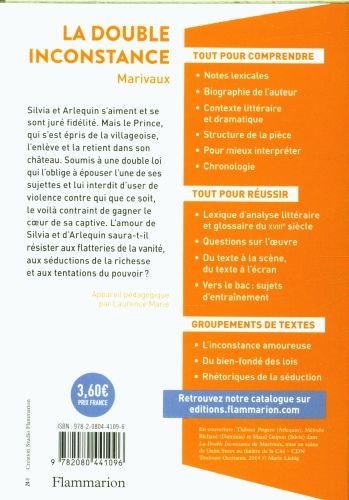 Produktbild: La double inconstance : lyc&eacute;e, texte int&eacute;gral avec dossier