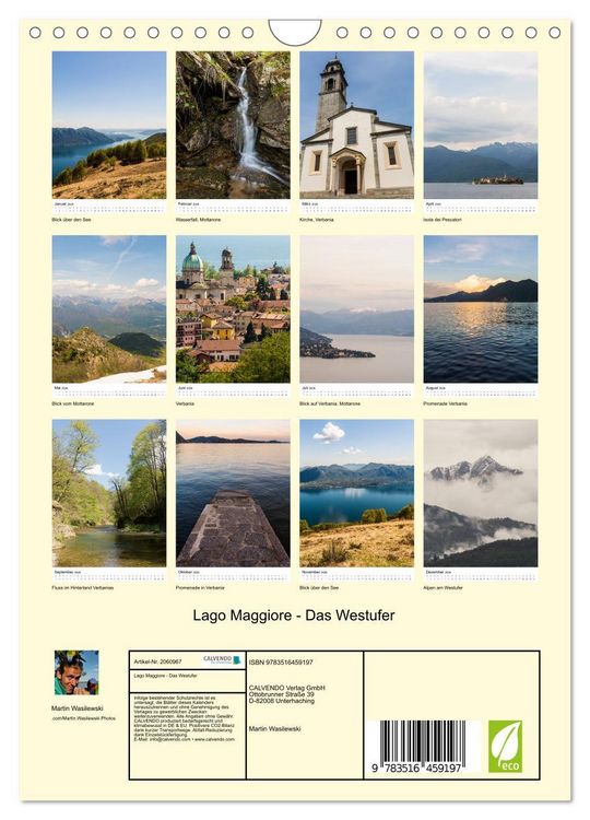 Produktbild: Lago Maggiore - Das Westufer (Wandkalender 2026 DIN A4 hoch), CALVENDO Monatskalender