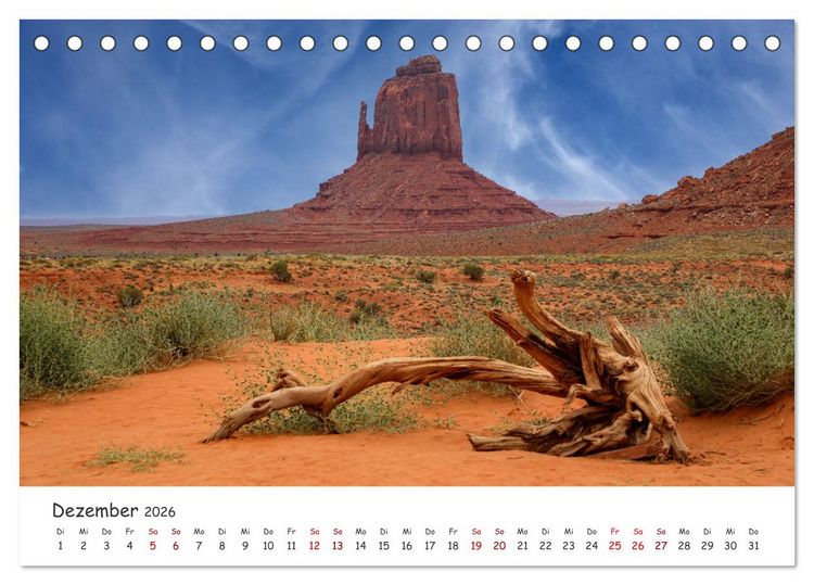 Produktbild: Monument Valley - Faszinierende Westernkulisse in den USA (Tischkalender 2026 DIN A5 quer), CALVENDO Monatskalender