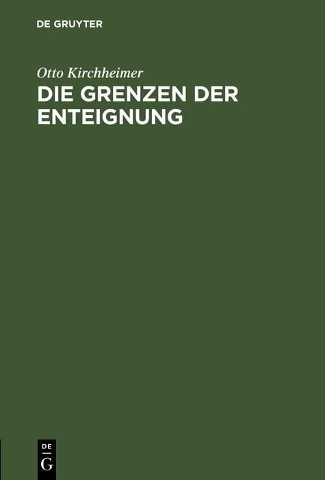Produktbild: Die Grenzen der Enteignung