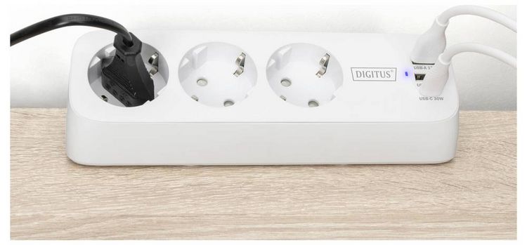 Produktbild: Digitus DA-70626 Tischsteckdose Wei&szlig; Schutzkontakt 1St.