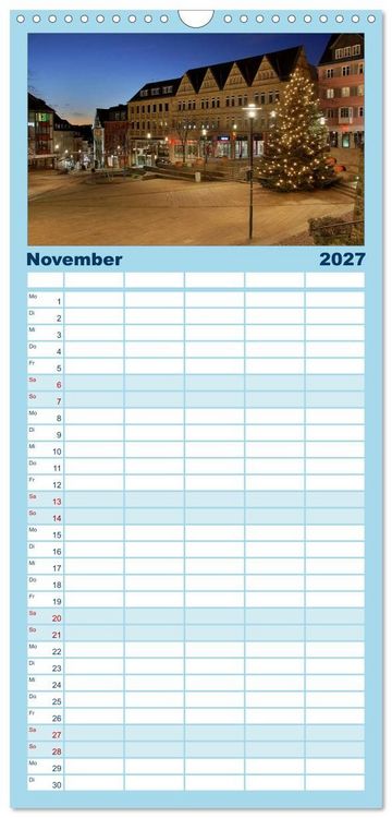 Produktbild: Familienplaner 2027 - Blaue Stunde im Siegerland mit 5 Spalten (Wandkalender, 21 x 45 cm) CALVENDO