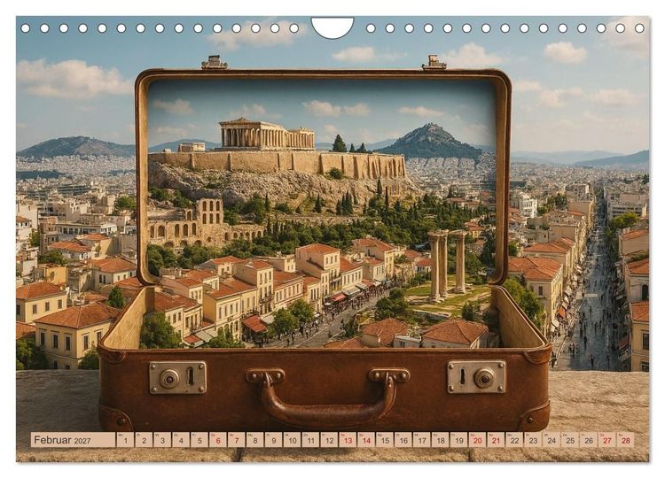 Produktbild: St&auml;dte der Welt - Metropolen verpackt in einem Koffer (Wandkalender 2027 DIN A4 quer), CALVENDO Monatskalender