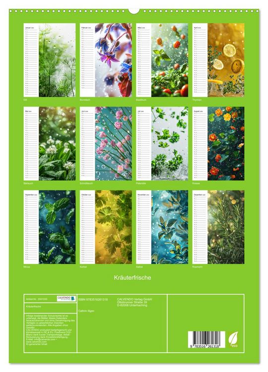Produktbild: Kr&auml;uterfrische (hochwertiger Premium Wandkalender 2026 DIN A2 hoch), Kunstdruck in Hochglanz