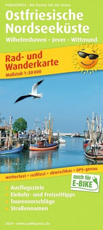 Produktbild: Ostfriesische Nordseek&uuml;ste, Wilhelmshaven - Jever - Wittmund 1:50 000