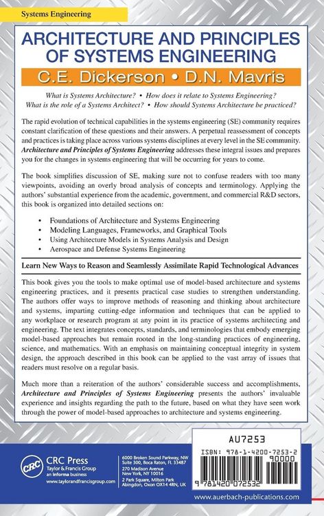 Produktbild: Architecture and Principles of Systems Engineering