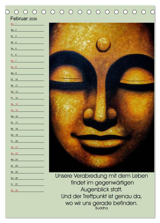 Produktbild: Lebensfreude Buddha (Tischkalender 2026 DIN A5 hoch), CALVENDO Monatskalender