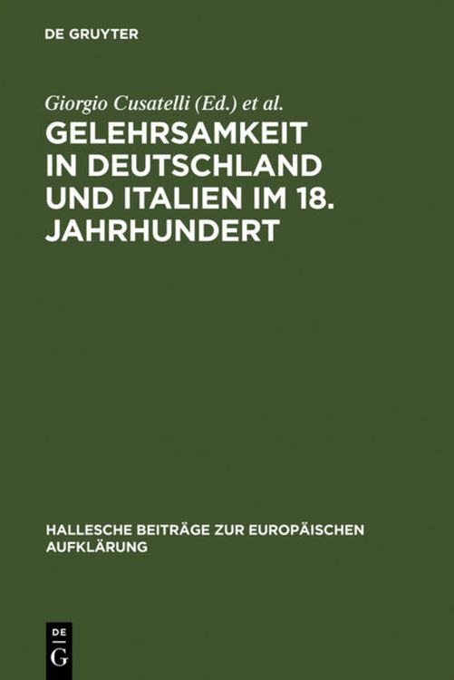 Produktbild: Gelehrsamkeit in Deutschland und Italien im 18. Jahrhundert