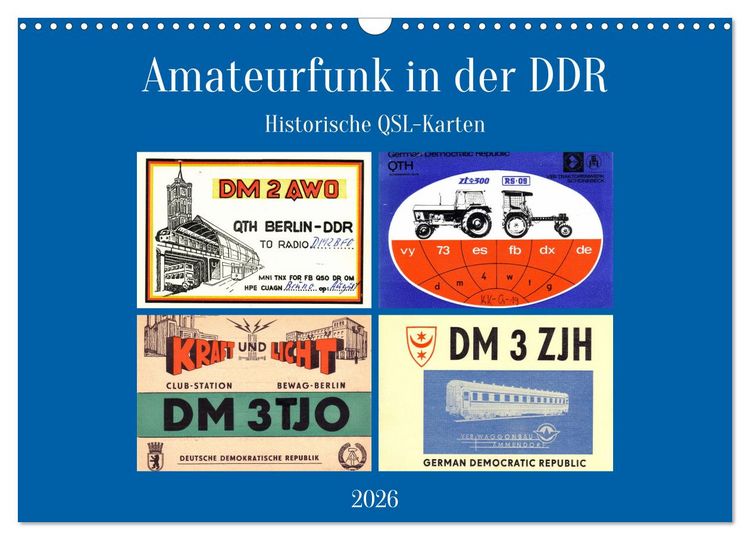 Produktbild: Amateurfunk in der DDR - Historische QSL-Karten (Wandkalender 2026 DIN A3 quer), CALVENDO Monatskalender