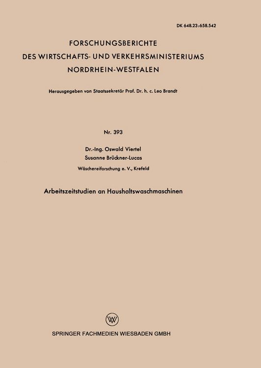 Produktbild: Arbeitszeitstudien an Haushaltswaschmaschinen
