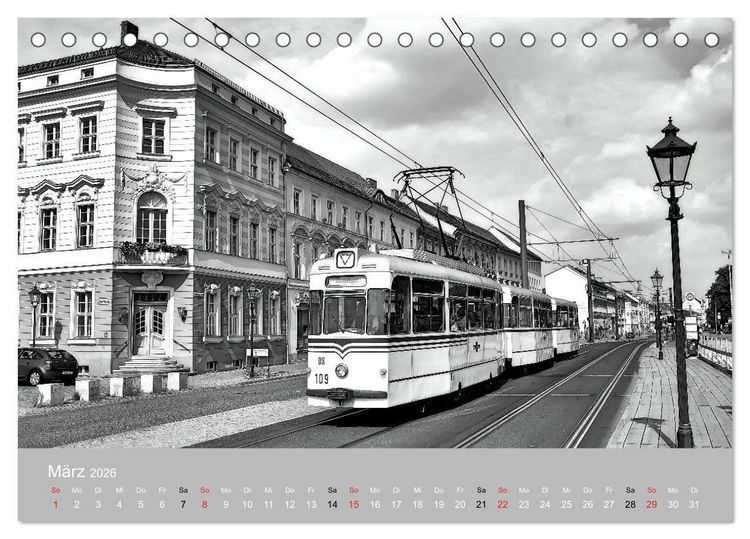Produktbild: Potsdam schwarz auf wei&szlig; (Tischkalender 2026 DIN A5 quer), CALVENDO Monatskalender