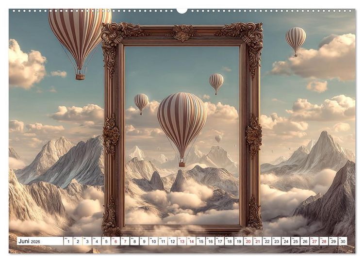 Produktbild: Himmelsmagie in Ballonfarben (hochwertiger Premium Wandkalender 2026 DIN A2 quer), Kunstdruck in Hochglanz