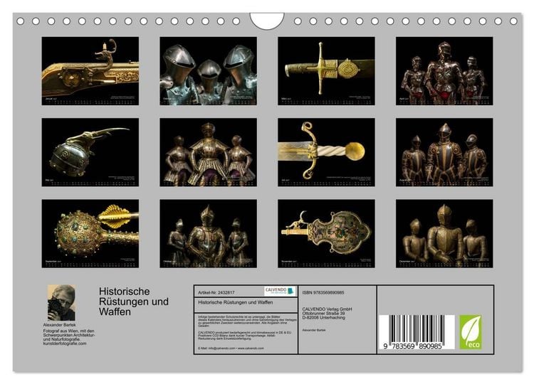 Produktbild: Historische R&uuml;stungen und Waffen (Wandkalender 2027 DIN A4 quer), CALVENDO Monatskalender