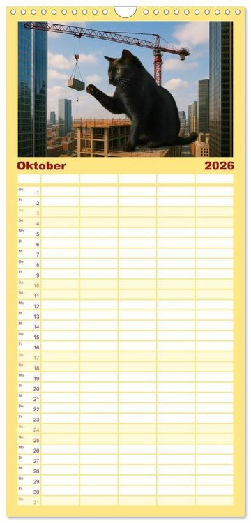 Produktbild: Familienplaner 2026 - Katzen Weltherrschaft mit 5 Spalten (Wandkalender, 21 x 45 cm) CALVENDO
