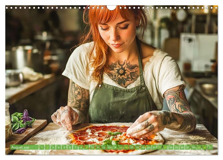Produktbild: Pizza f&uuml;r Genie&szlig;er! - Erleben Sie jeden Monat neue Pizza-Momente (Wandkalender 2026 DIN A3 quer), CALVENDO Monatskalender