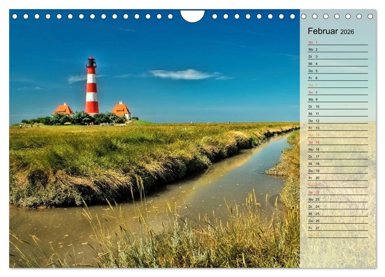 Produktbild: Leuchtt&uuml;rme - maritime Wegweiser in Deutschland (Wandkalender 2026 DIN A4 quer), CALVENDO Monatskalender