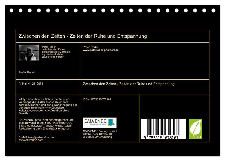 Produktbild: Zwischen den Zeiten - Zeiten der Ruhe und Entspannung (Tischkalender 2026 DIN A5 quer), CALVENDO Monatskalender