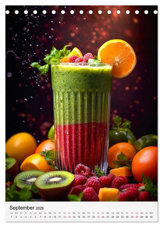 Produktbild: Smoothie Symphony (Desk Calendar 2026 DIN A5 portrait), CALVENDO 12 Month DeskCalendar