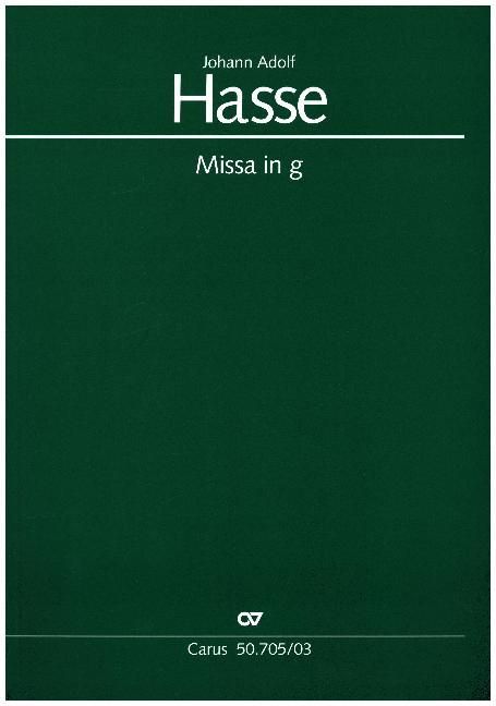 Produktbild: Missa in g. Hasse-Werkausgabe, Klavierauszug. Bd.IV/3