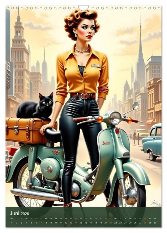 Produktbild: Fr&auml;ulein Fantasie und die schwarze Katze (Wandkalender 2026 DIN A3 hoch), CALVENDO Monatskalender