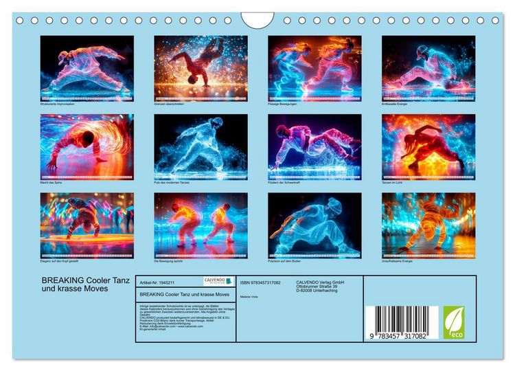 Produktbild: BREAKING Cooler Tanz und krasse Moves (Wandkalender 2026 DIN A4 quer), CALVENDO Monatskalender