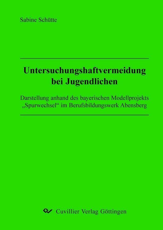 Produktbild: "Untersuchungshaftvermeidung bei Jugendlichen"
