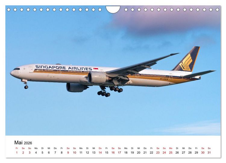 Produktbild: Singapore Airlines - Die ganze Flotte (Wandkalender 2026 DIN A4 quer), CALVENDO Monatskalender