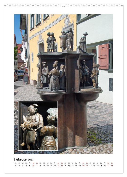 Produktbild: Wangen im Allg&auml;u und seine sch&ouml;nen Brunnen (hochwertiger Premium Wandkalender 2027 DIN A2 hoch), Kunstdruck in Hochglanz