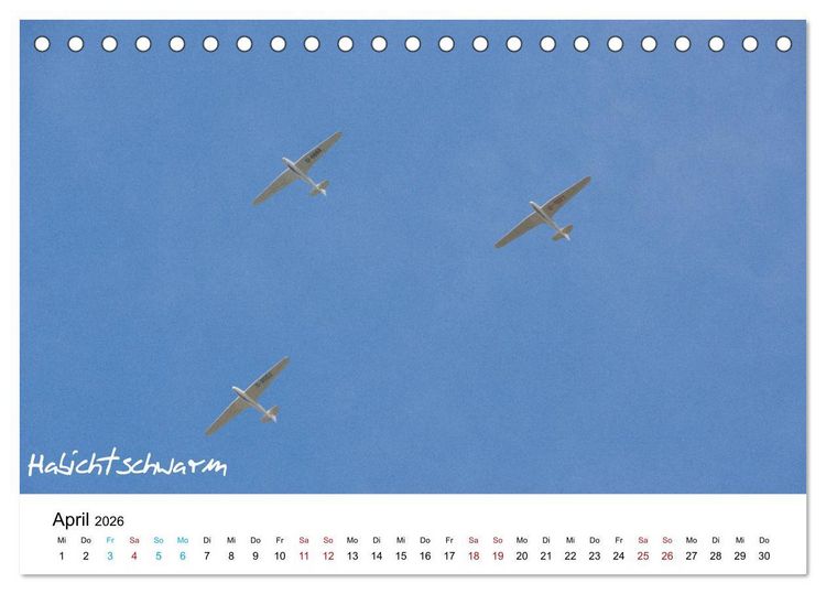Produktbild: Flugzeuge auf der Wasserkuppe 2026 (Tischkalender 2026 DIN A5 quer), CALVENDO Monatskalender