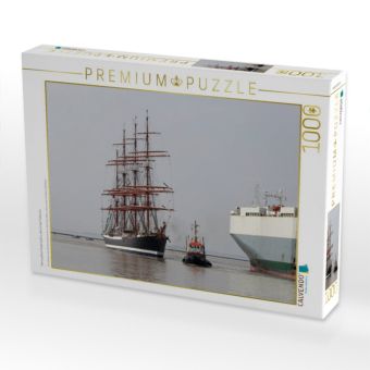 Produktbild: CALVENDO Puzzle Viermastbark Sedov l&auml;uft in den Emder Hafen ein | 1000 Teile Lege-Gr&ouml;&szlig;e 64x48cm Foto-Puzzle f&uuml;r gl&uuml;ckliche Stunden